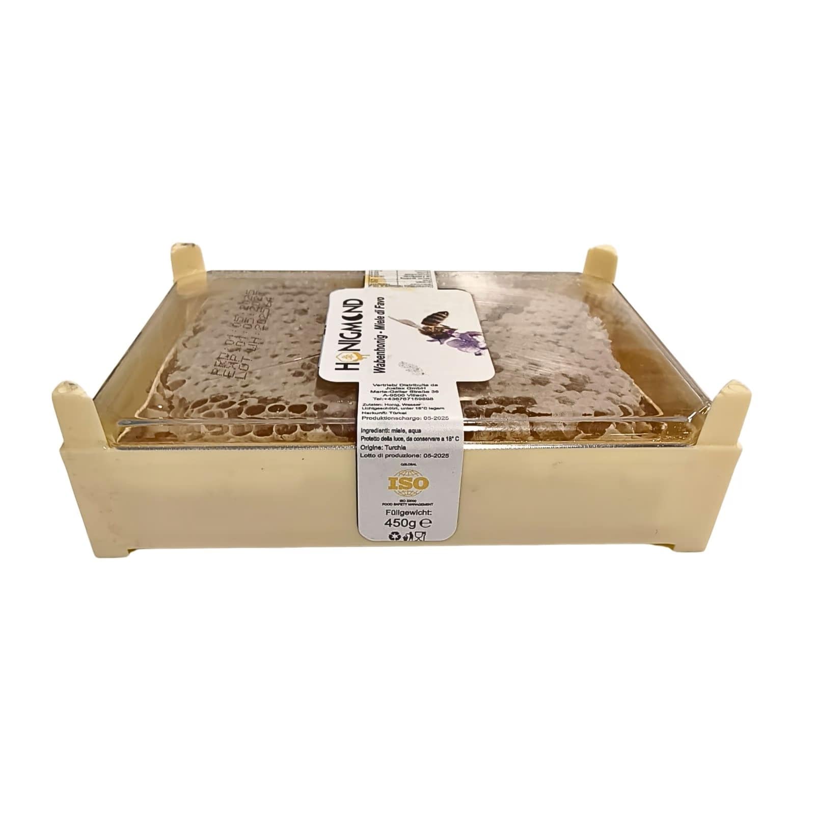Wabenhonig im Holzrahmen 450g ISO