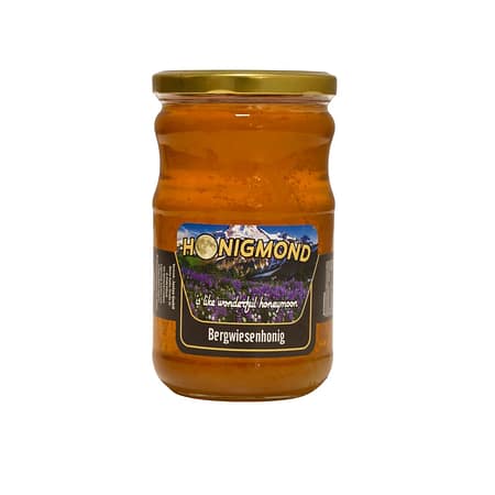Bergwiesenhonig im Glas 850 g – Frontansicht