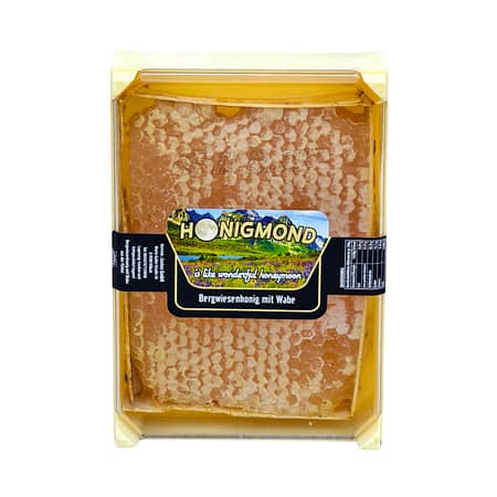 Wabenhonig im Holzrahmen 450 g Ansicht von oben